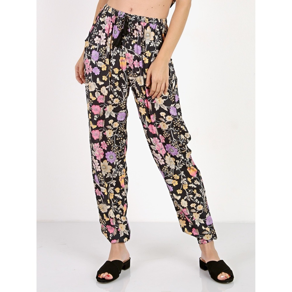 Spell & The Gypsy Sayulita Floral Joggers In Black Women's Size XS